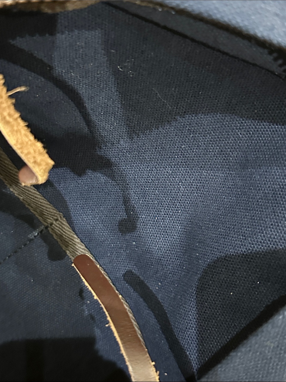 Duluth Pack Navy and Brown Canvas Backpack with Leather Front Pocket. Made ๐บ๐ธ - Picture 9 of 9